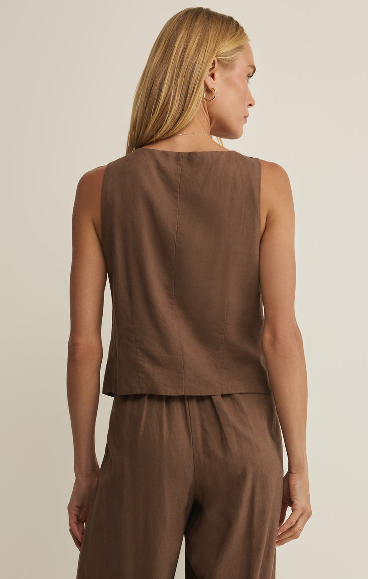 Roman Linen Vest-Tops-Vixen Collection, Day Spa and Women's Boutique Located in Seattle, Washington