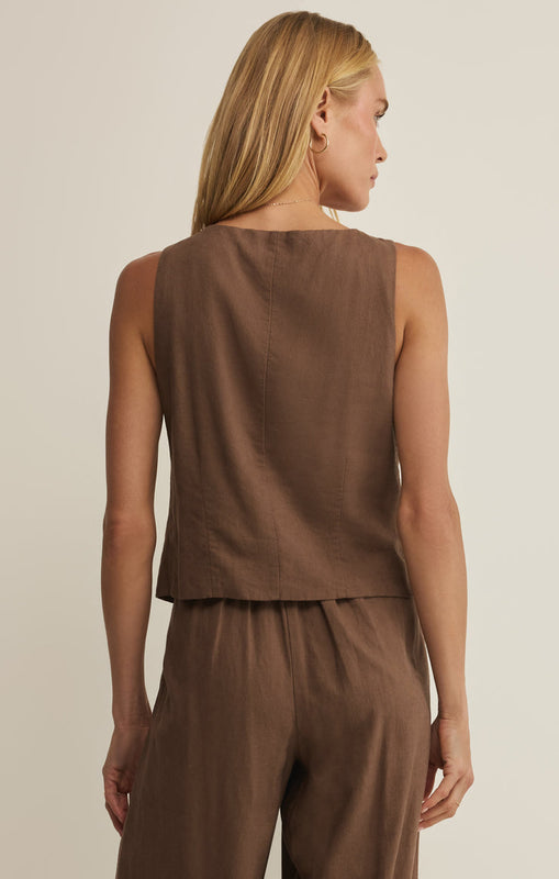 Roman Linen Vest-Tops-Vixen Collection, Day Spa and Women's Boutique Located in Seattle, Washington