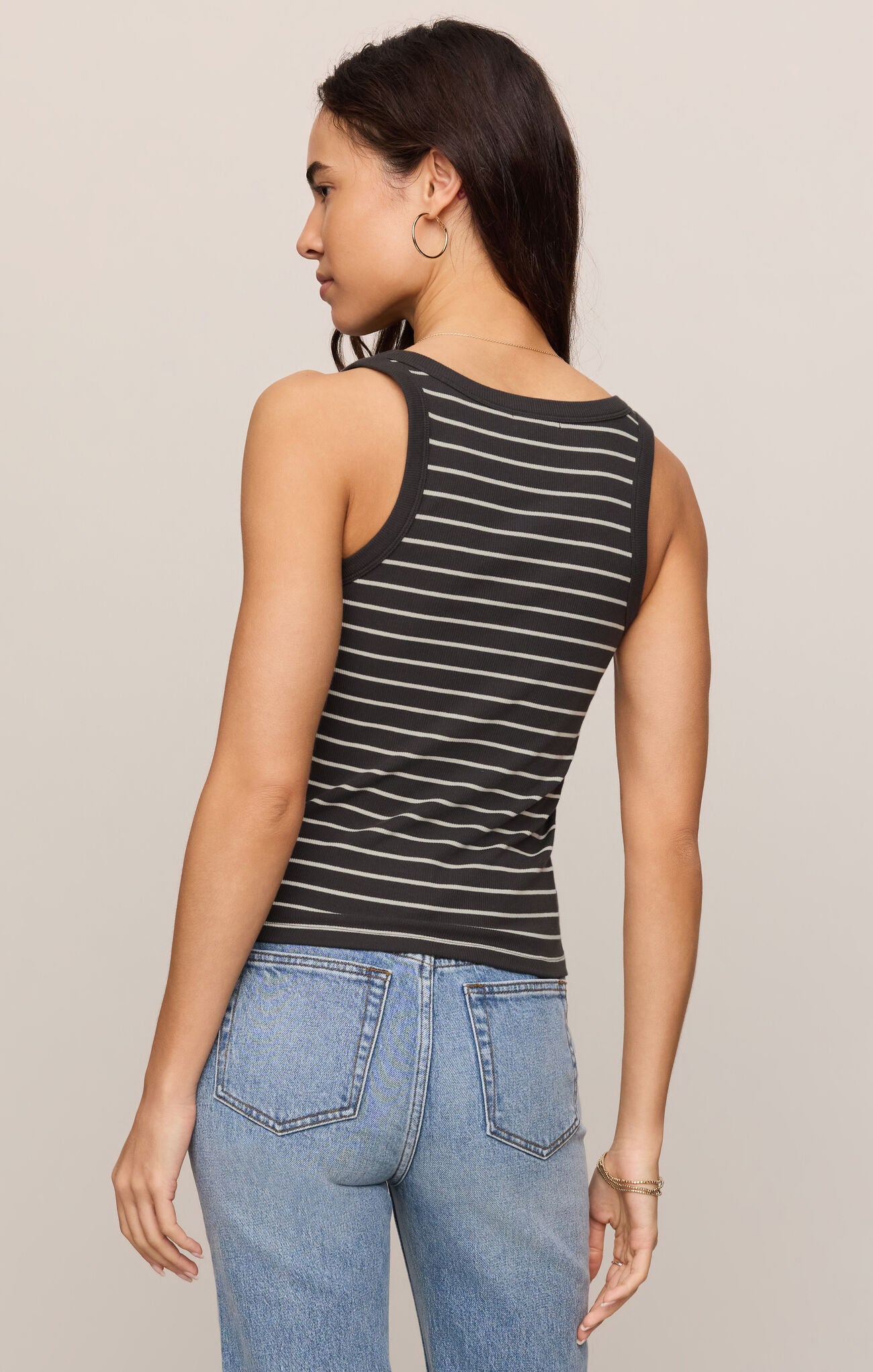 Rowe Striped Scoop Tank-Tank Tops-Vixen Collection, Day Spa and Women's Boutique Located in Seattle, Washington