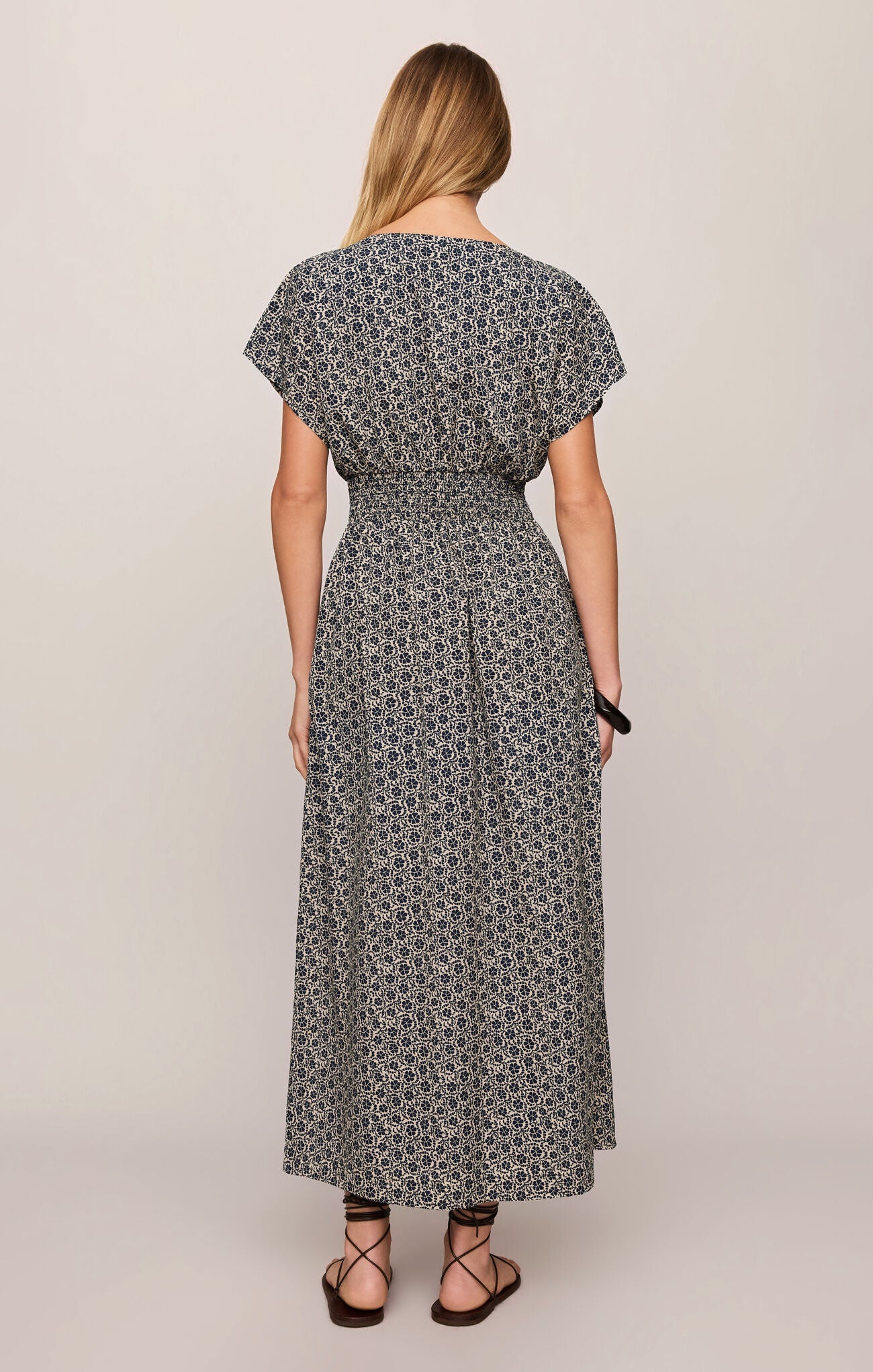 Sanna Iris Floral Midi Dress-Dresses-Vixen Collection, Day Spa and Women's Boutique Located in Seattle, Washington