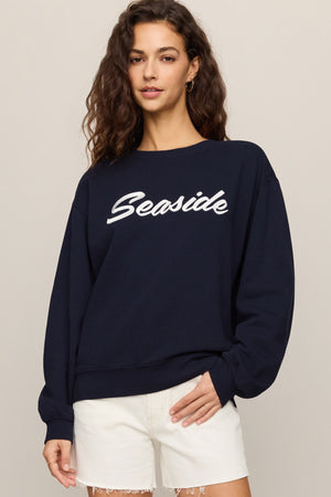 Seaside Boyfriend Sweatshirt-Sweatshirts-Vixen Collection, Day Spa and Women's Boutique Located in Seattle, Washington