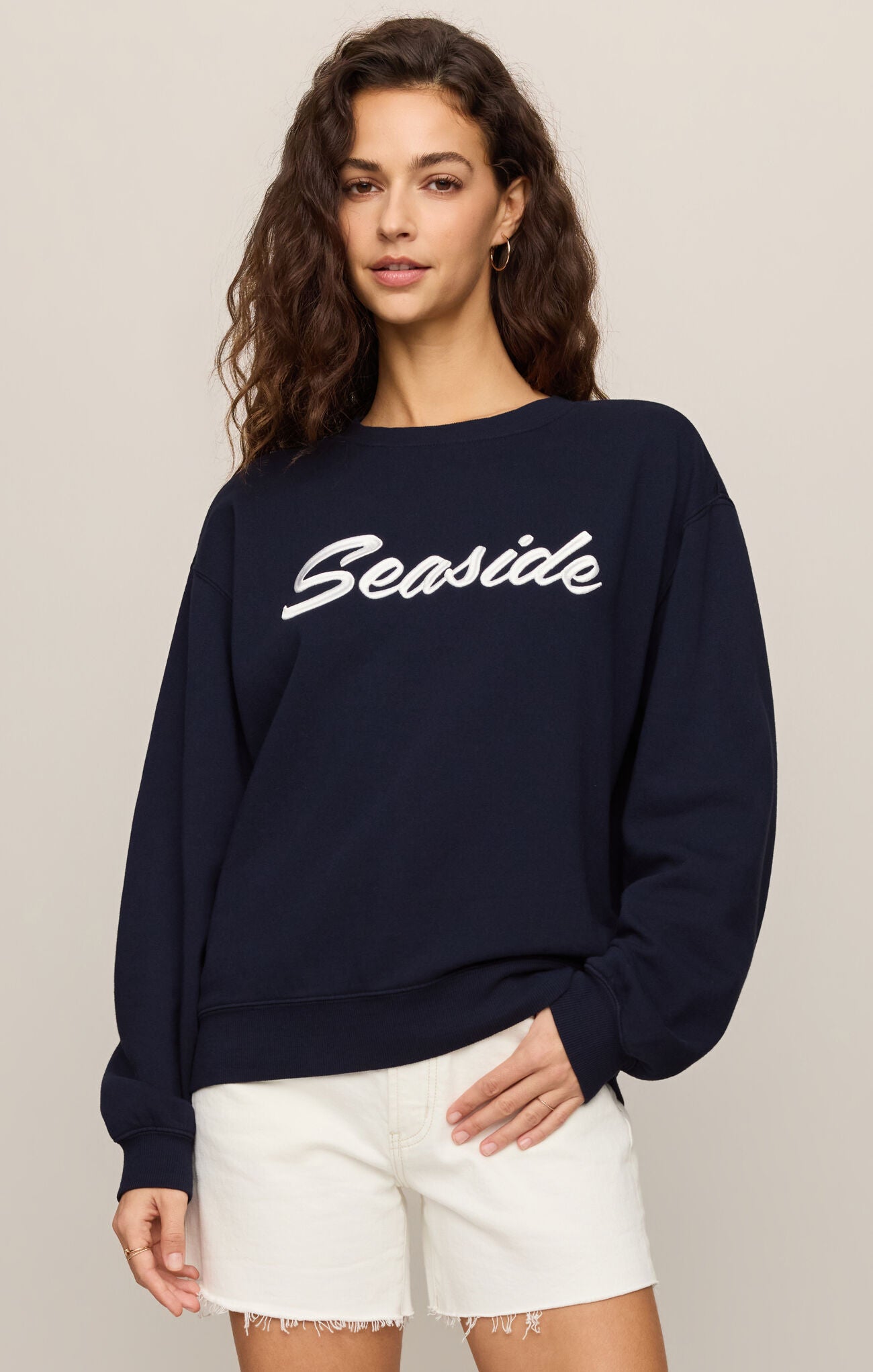 Seaside Boyfriend Sweatshirt-Sweatshirts-Vixen Collection, Day Spa and Women's Boutique Located in Seattle, Washington