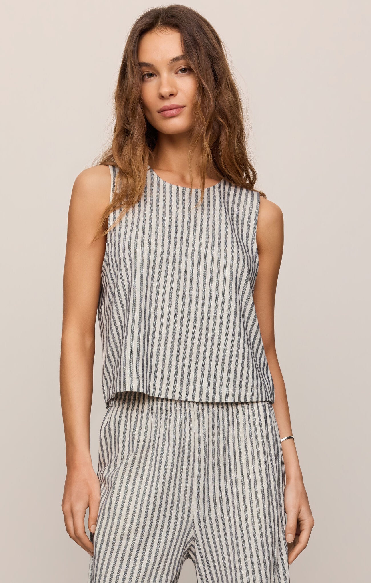 Sloane Knit Striped Top-Tank Tops-Vixen Collection, Day Spa and Women's Boutique Located in Seattle, Washington