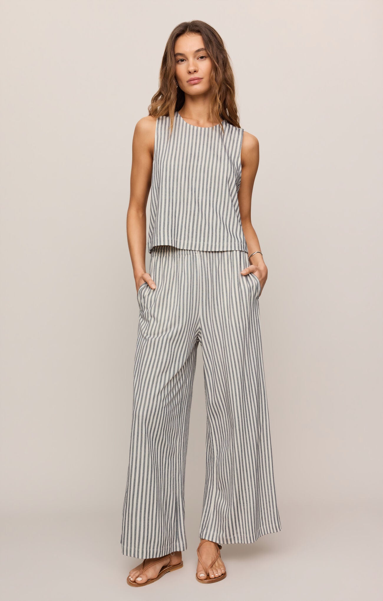 Sloane Knit Striped Top-Tank Tops-Vixen Collection, Day Spa and Women's Boutique Located in Seattle, Washington