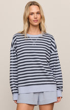 The Everyday Striped Crew-Sweatshirts-Vixen Collection, Day Spa and Women's Boutique Located in Seattle, Washington