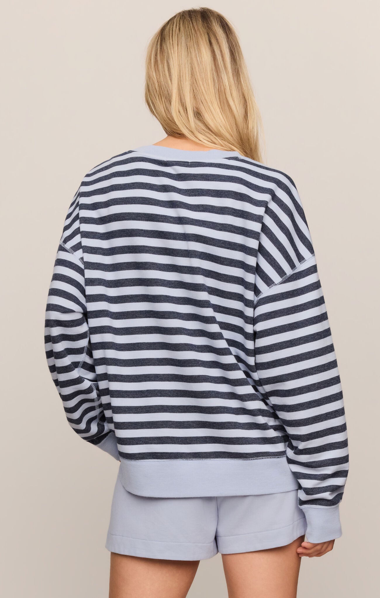 The Everyday Striped Crew-Sweatshirts-Vixen Collection, Day Spa and Women's Boutique Located in Seattle, Washington
