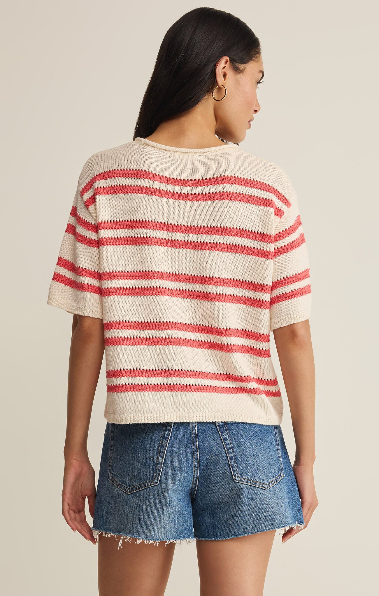Prado Stripe Sweater Tee-Sweaters-Vixen Collection, Day Spa and Women's Boutique Located in Seattle, Washington