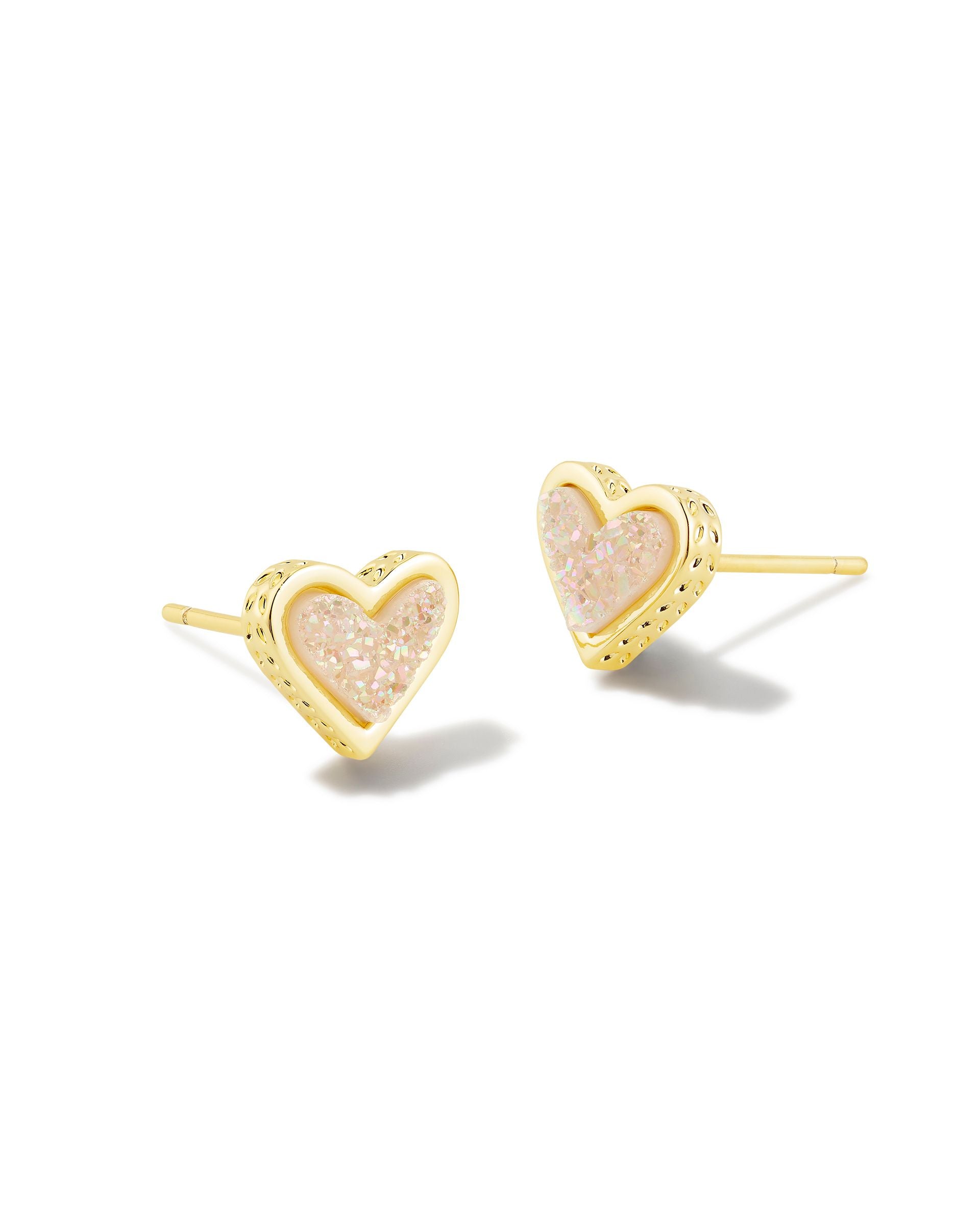 Framed Ari Heart Stud Earrings-Earrings-Vixen Collection, Day Spa and Women's Boutique Located in Seattle, Washington