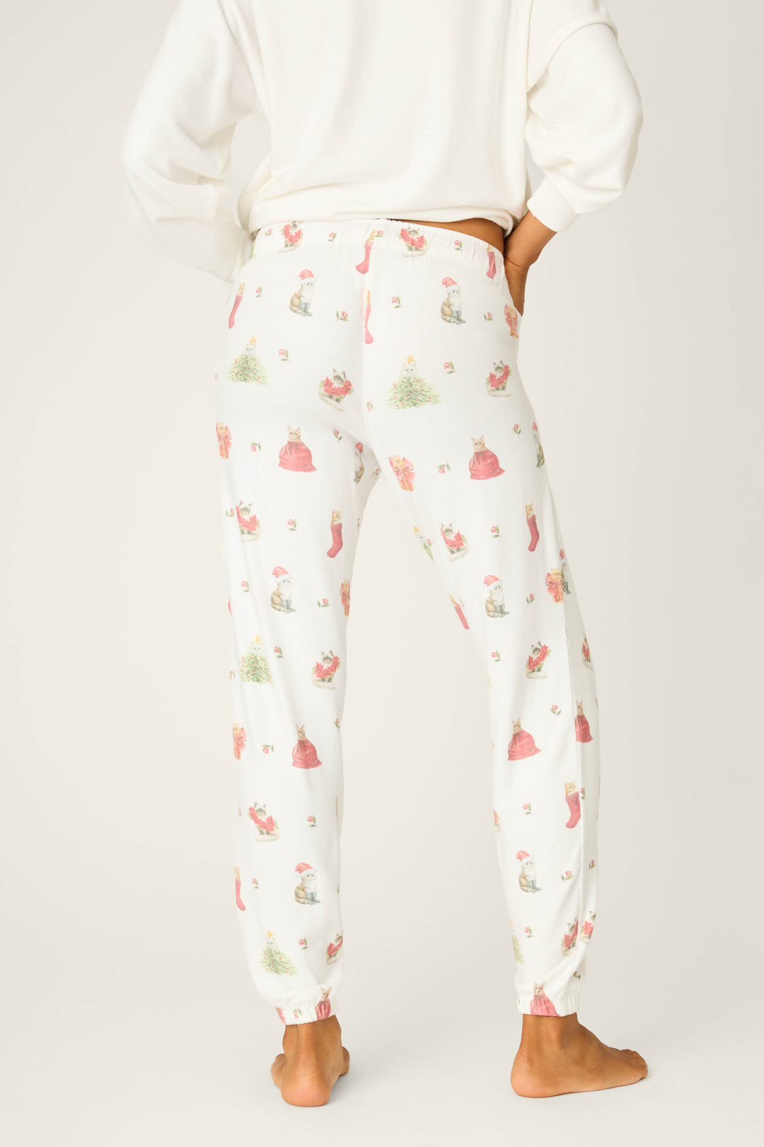 Feline Festive Joggers-Loungewear Bottoms-Vixen Collection, Day Spa and Women's Boutique Located in Seattle, Washington