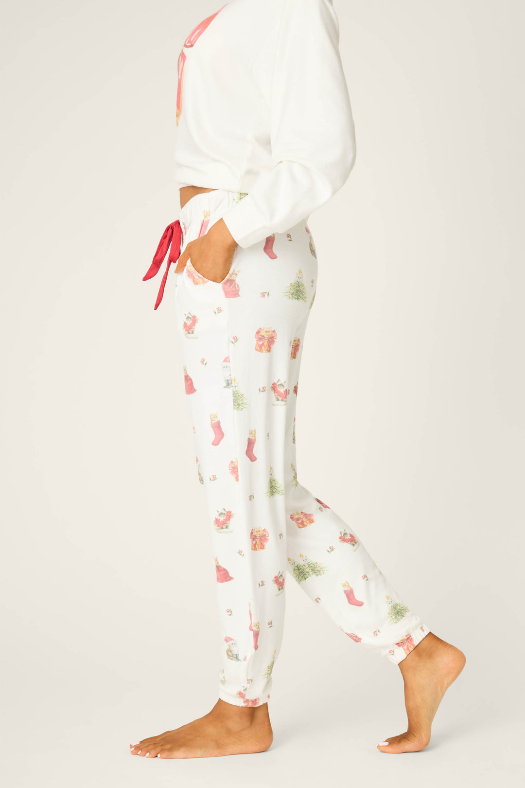Feline Festive Joggers-Loungewear Bottoms-Vixen Collection, Day Spa and Women's Boutique Located in Seattle, Washington