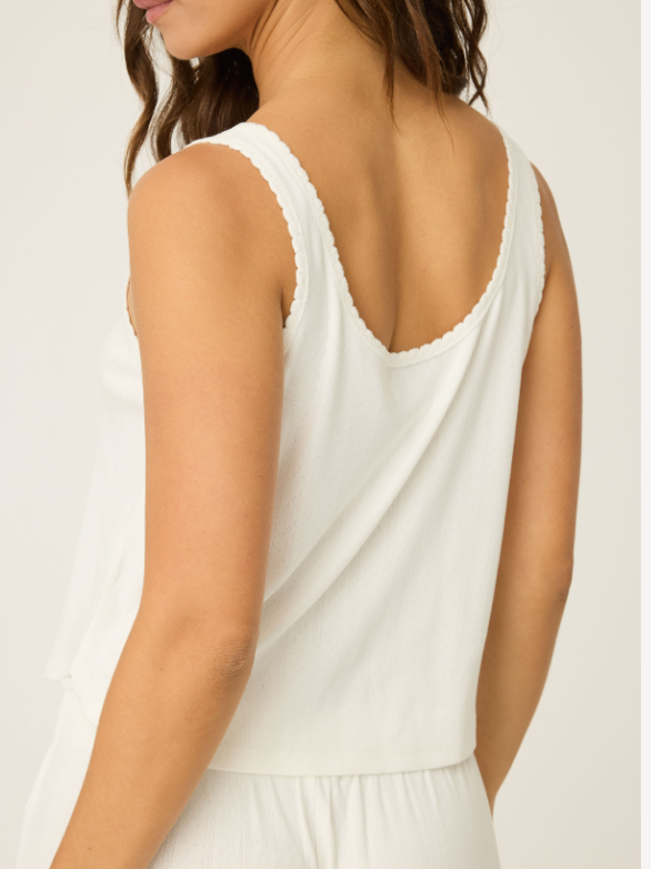 Pointelle Essentials Tank-Loungewear Tops-Vixen Collection, Day Spa and Women's Boutique Located in Seattle, Washington
