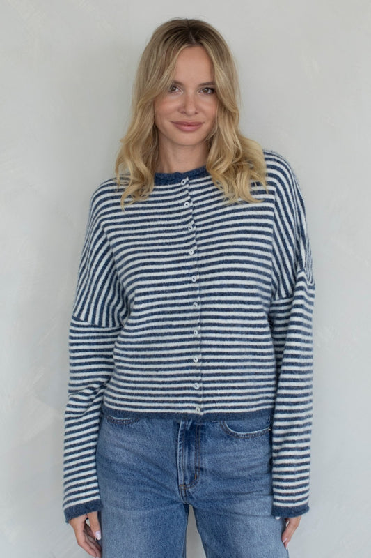 THE Striped Cardigan-Sweaters-Vixen Collection, Day Spa and Women's Boutique Located in Seattle, Washington