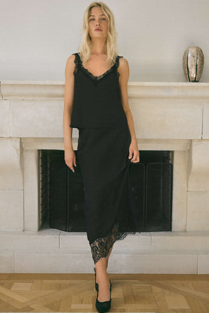 Cinder Lace Midi Skirt-Skirts-Vixen Collection, Day Spa and Women's Boutique Located in Seattle, Washington