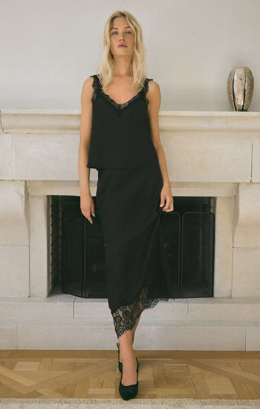 Cinder Lace Midi Skirt-Skirts-Vixen Collection, Day Spa and Women's Boutique Located in Seattle, Washington