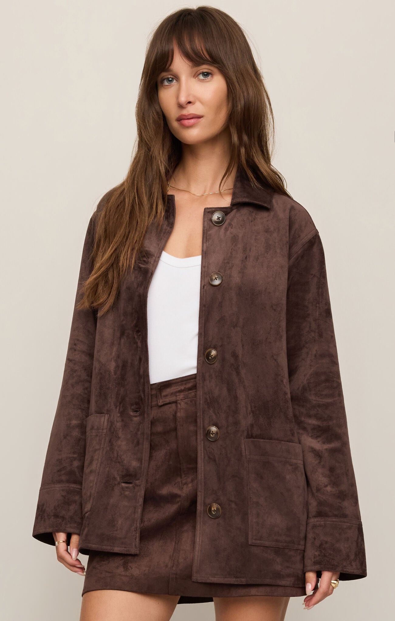 Decker Suede Chore Jacket-Jackets-Vixen Collection, Day Spa and Women's Boutique Located in Seattle, Washington