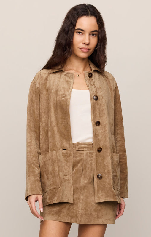 Decker Suede Chore Jacket-Jackets-Vixen Collection, Day Spa and Women's Boutique Located in Seattle, Washington
