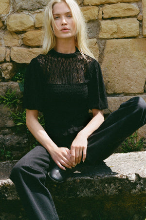 Glimpse Lace Top-Short Sleeves-Vixen Collection, Day Spa and Women's Boutique Located in Seattle, Washington