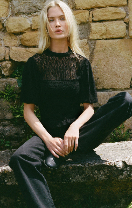 Glimpse Lace Top-Short Sleeves-Vixen Collection, Day Spa and Women's Boutique Located in Seattle, Washington