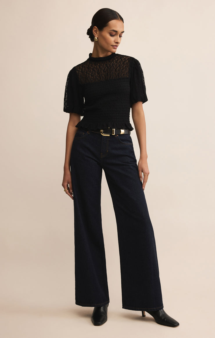 Glimpse Lace Top-Short Sleeves-Vixen Collection, Day Spa and Women's Boutique Located in Seattle, Washington