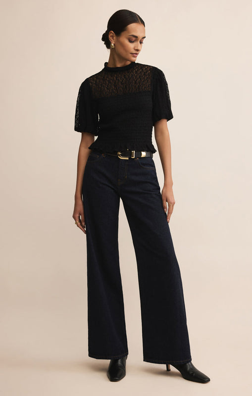 Glimpse Lace Top-Short Sleeves-Vixen Collection, Day Spa and Women's Boutique Located in Seattle, Washington