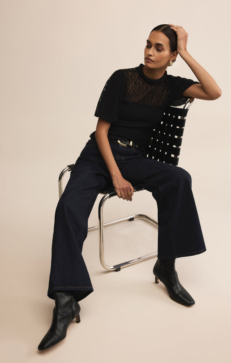 Glimpse Lace Top-Short Sleeves-Vixen Collection, Day Spa and Women's Boutique Located in Seattle, Washington