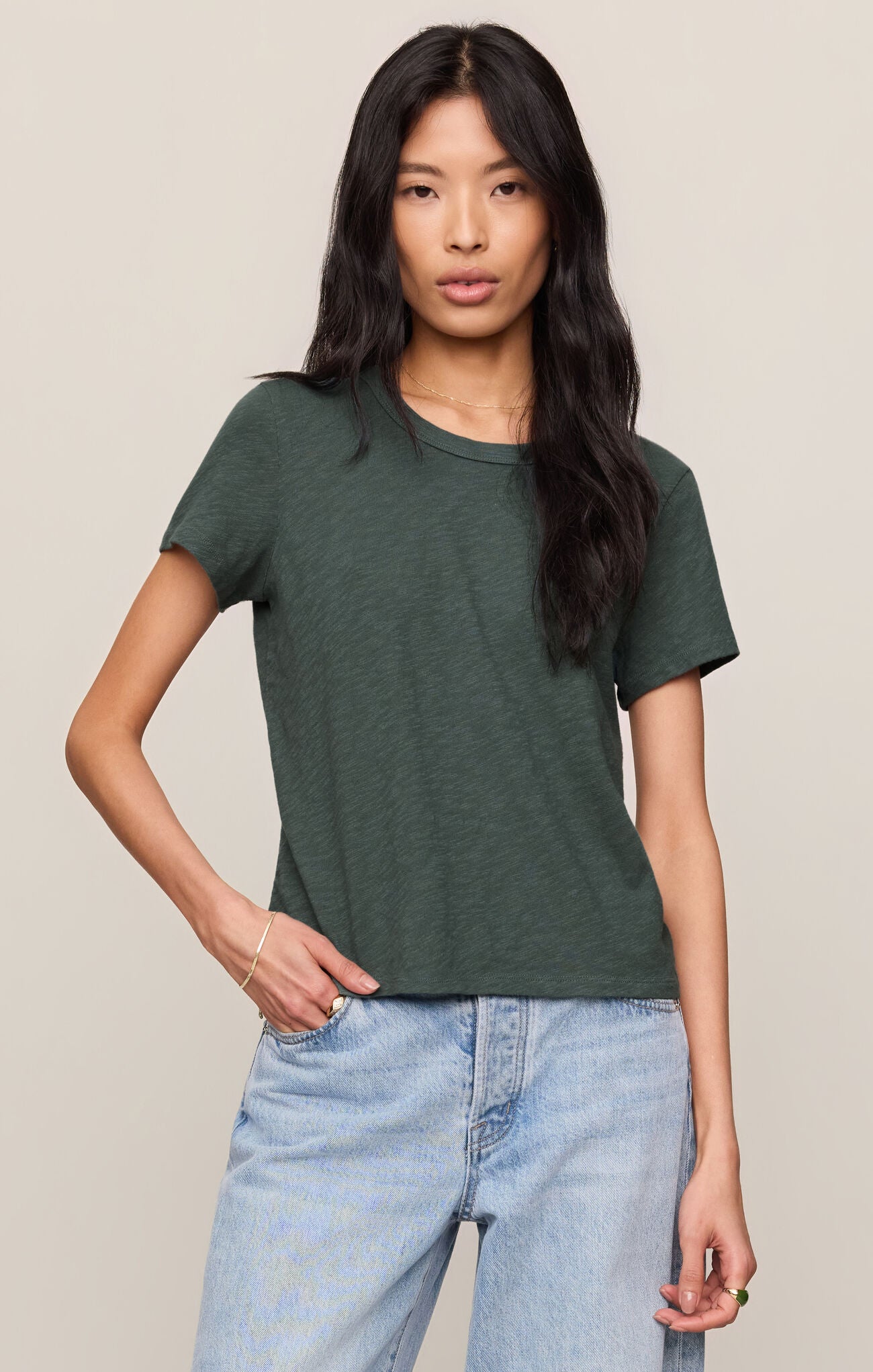 Junie Slub Tee Shirt-Tops-Vixen Collection, Day Spa and Women's Boutique Located in Seattle, Washington