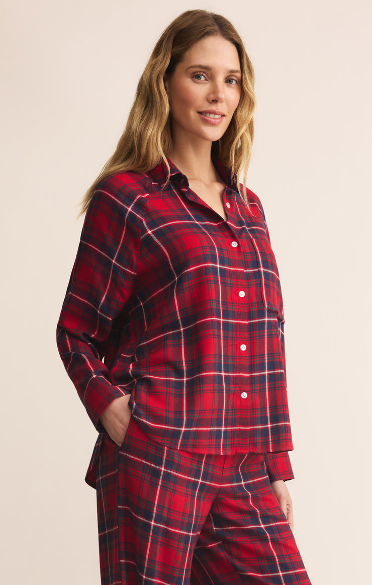 River Plaid Button Up-Long Sleeves-Vixen Collection, Day Spa and Women's Boutique Located in Seattle, Washington