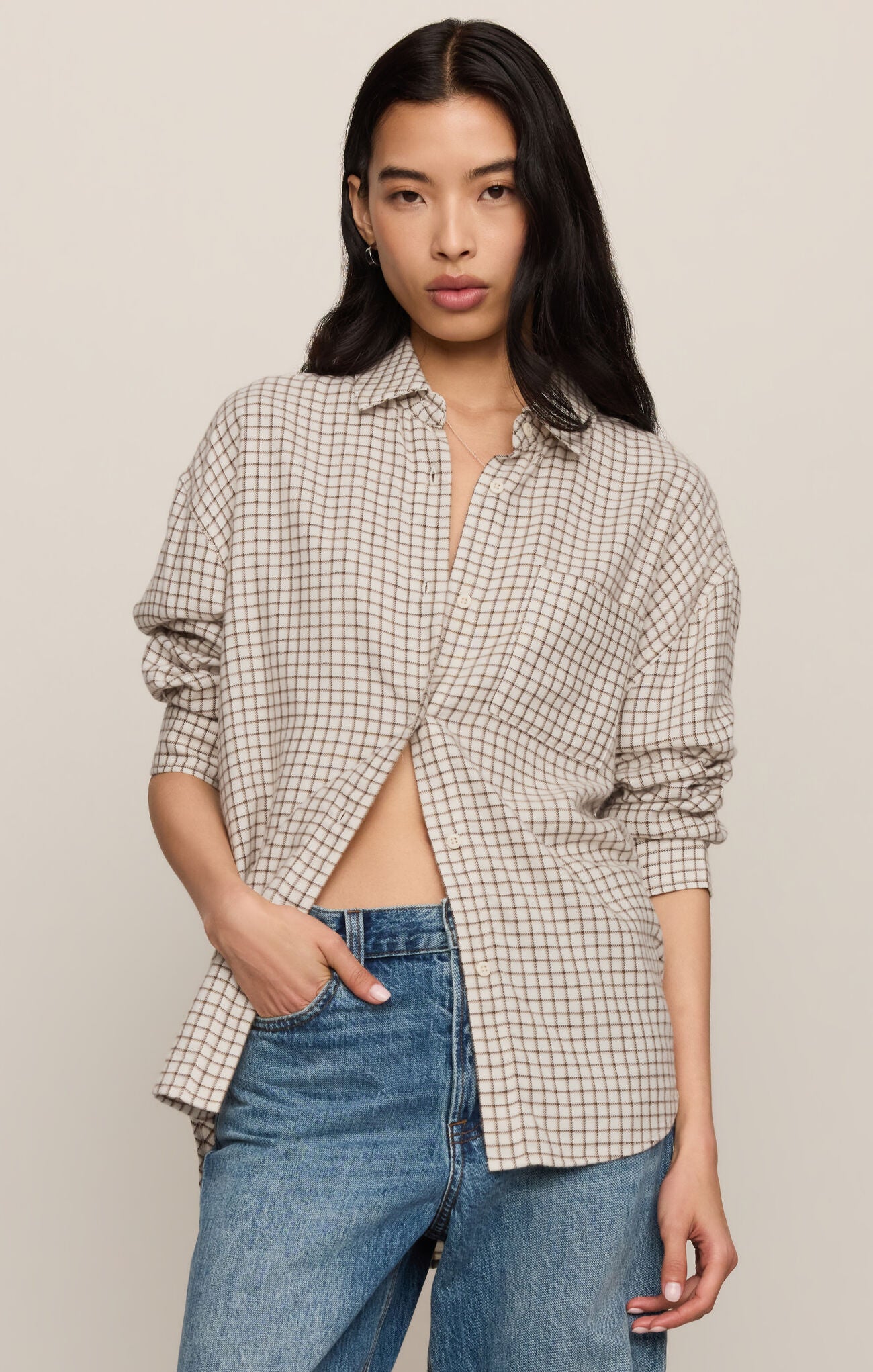 River Plaid Button Up-Long Sleeves-Vixen Collection, Day Spa and Women's Boutique Located in Seattle, Washington