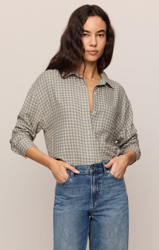 River Plaid Button Up-Long Sleeves-Vixen Collection, Day Spa and Women's Boutique Located in Seattle, Washington