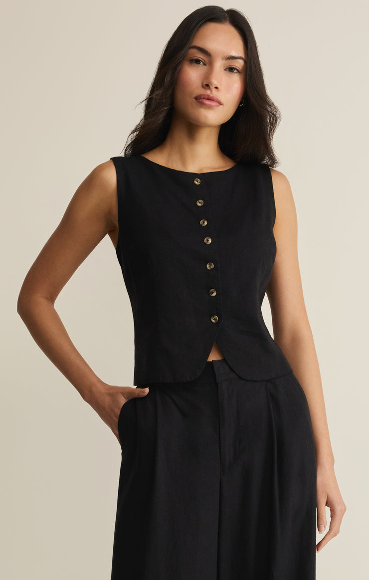 Roman Linen Vest-Tops-Vixen Collection, Day Spa and Women's Boutique Located in Seattle, Washington