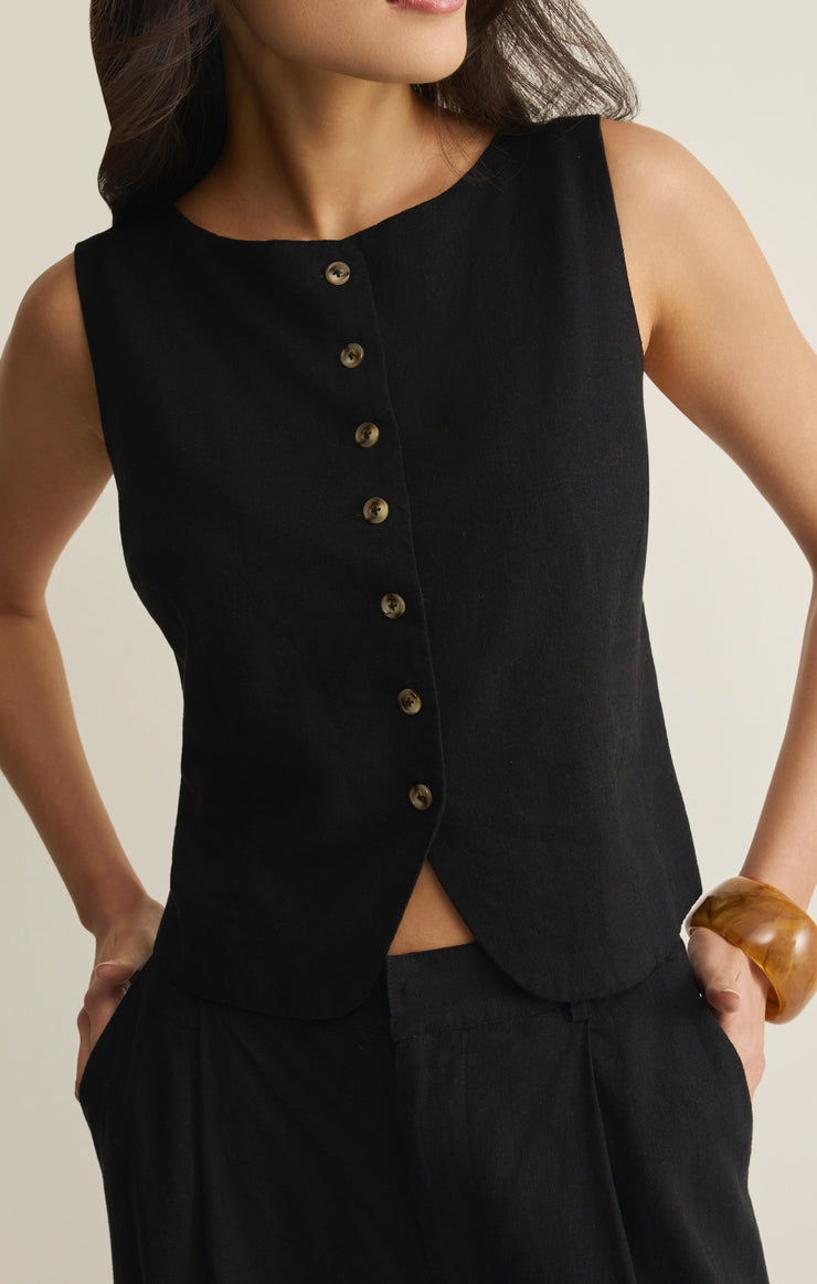 Roman Linen Vest-Tops-Vixen Collection, Day Spa and Women's Boutique Located in Seattle, Washington