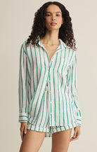 Saturdays Stripe Shirt-Long Sleeves-Vixen Collection, Day Spa and Women's Boutique Located in Seattle, Washington