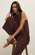 Sloane Linen Top-Tank Tops-Vixen Collection, Day Spa and Women's Boutique Located in Seattle, Washington