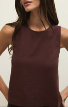 Sloane Linen Top-Tank Tops-Vixen Collection, Day Spa and Women's Boutique Located in Seattle, Washington