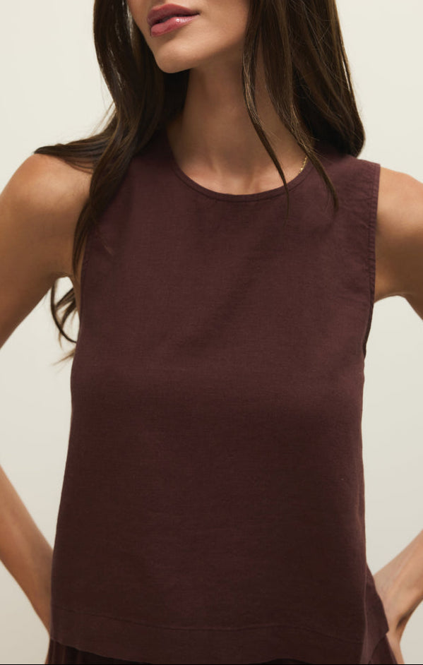 Sloane Linen Top-Tank Tops-Vixen Collection, Day Spa and Women's Boutique Located in Seattle, Washington