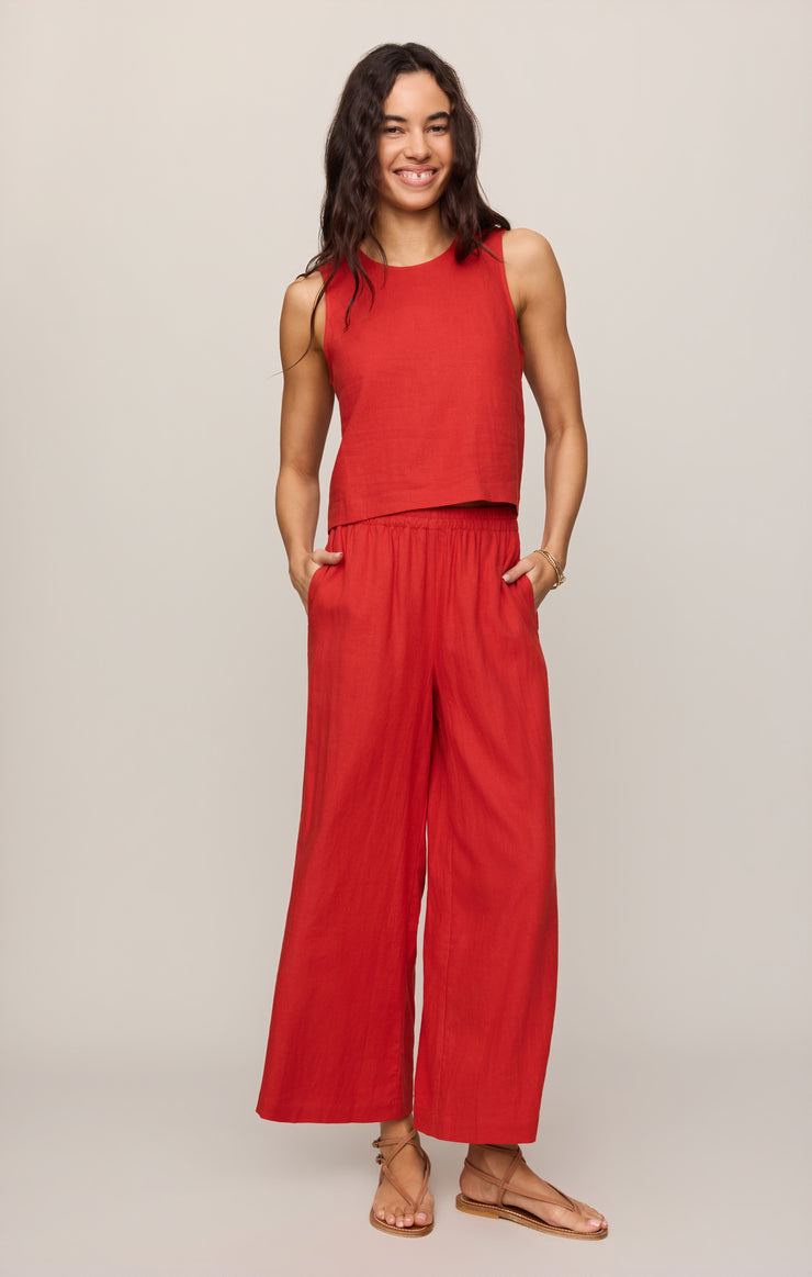 Sloane Linen Top-Tank Tops-Vixen Collection, Day Spa and Women's Boutique Located in Seattle, Washington