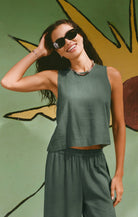 Sloane Linen Top-Tank Tops-Vixen Collection, Day Spa and Women's Boutique Located in Seattle, Washington