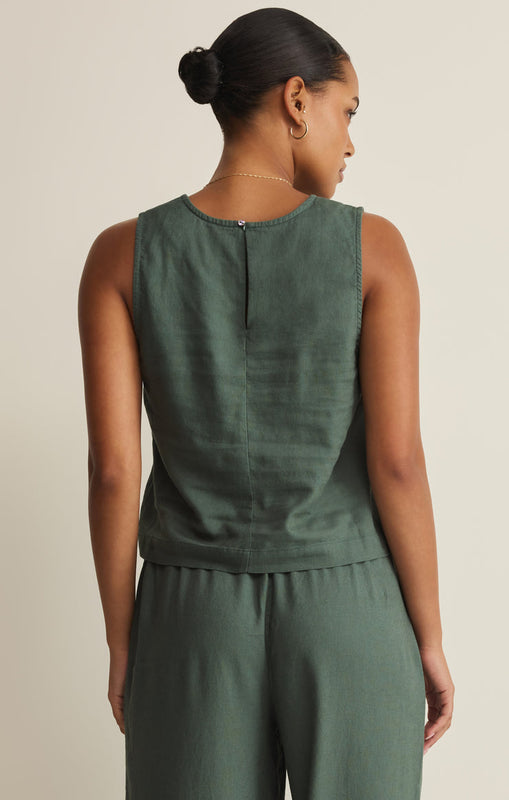 Sloane Linen Top-Tank Tops-Vixen Collection, Day Spa and Women's Boutique Located in Seattle, Washington