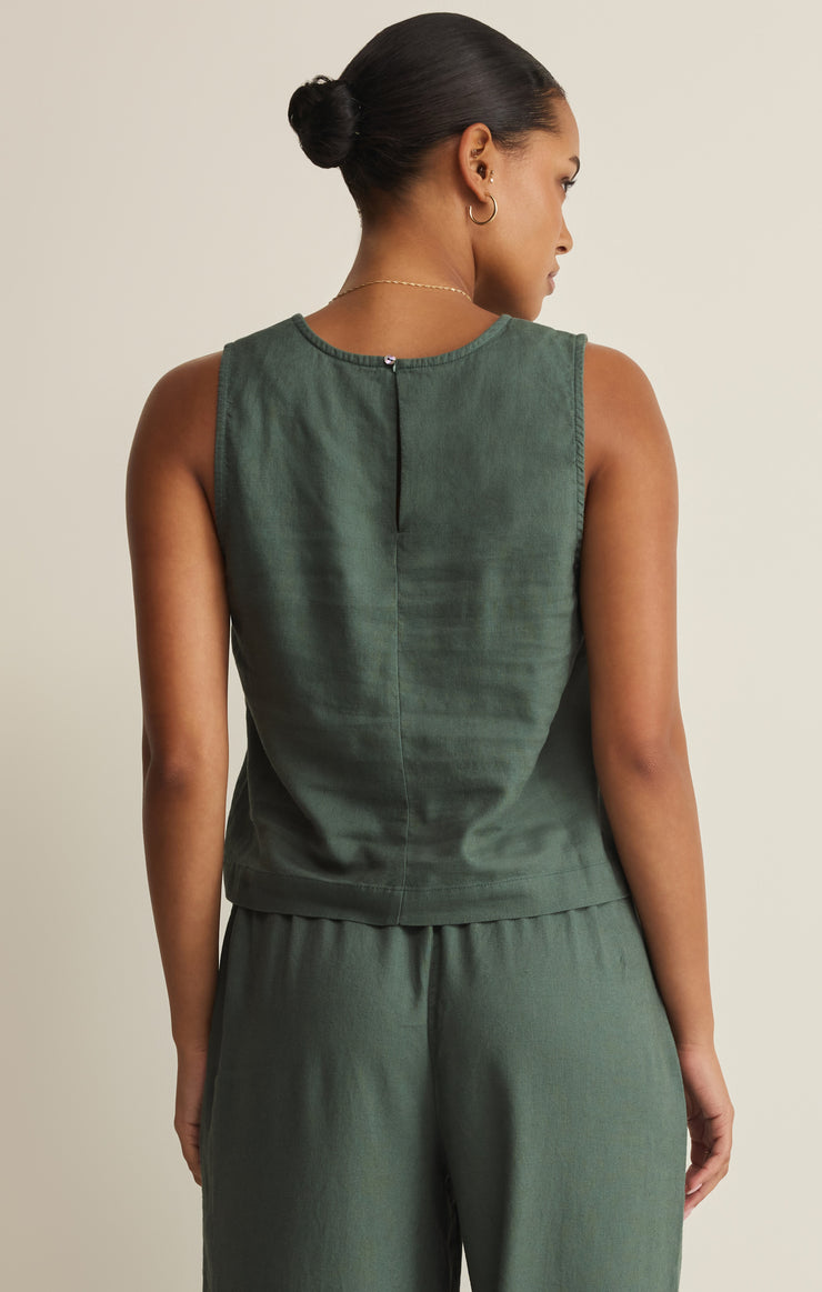 Sloane Linen Top-Tank Tops-Vixen Collection, Day Spa and Women's Boutique Located in Seattle, Washington