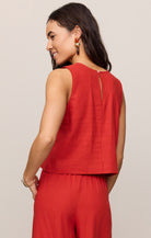 Sloane Linen Top-Tank Tops-Vixen Collection, Day Spa and Women's Boutique Located in Seattle, Washington