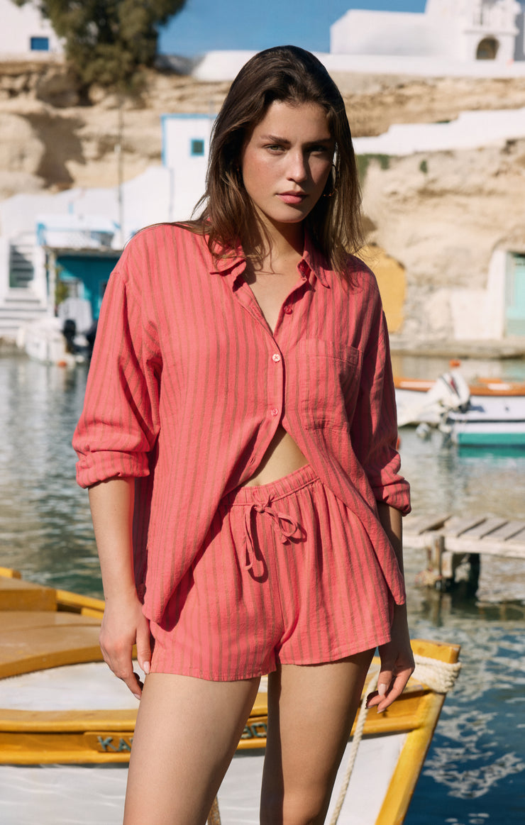 The Perfect Striped Button Up-Tops-Vixen Collection, Day Spa and Women's Boutique Located in Seattle, Washington