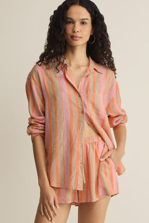 The Perfect Striped Button Up-Tops-Vixen Collection, Day Spa and Women's Boutique Located in Seattle, Washington