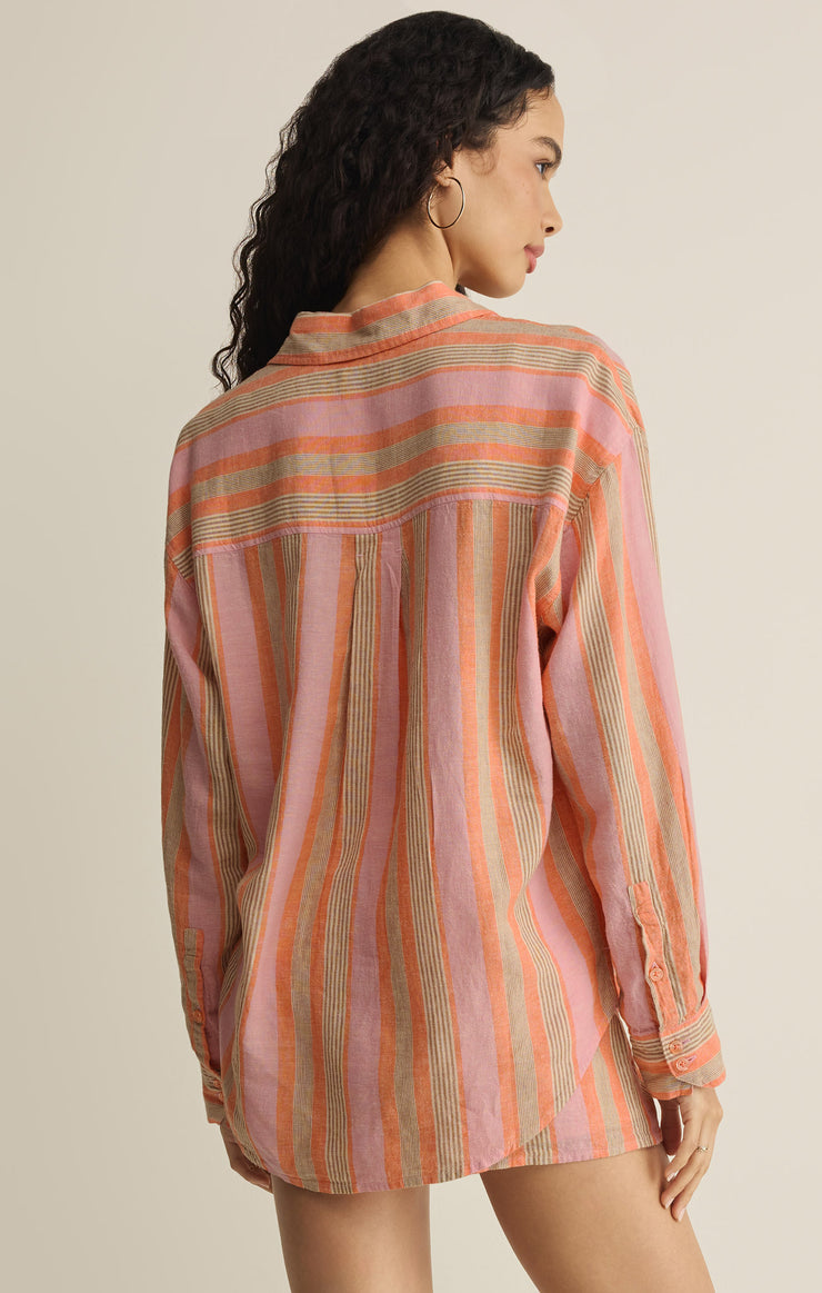 The Perfect Striped Button Up-Tops-Vixen Collection, Day Spa and Women's Boutique Located in Seattle, Washington