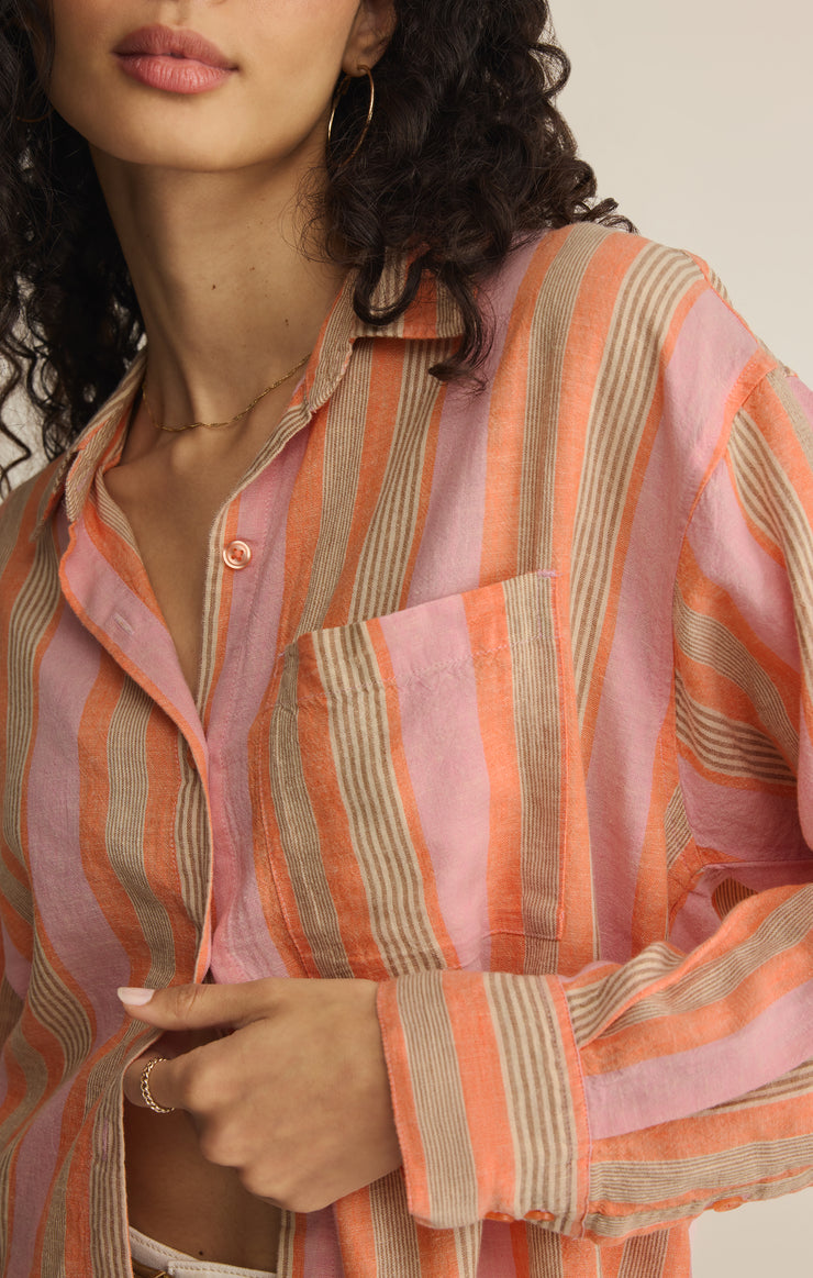 The Perfect Striped Button Up-Tops-Vixen Collection, Day Spa and Women's Boutique Located in Seattle, Washington