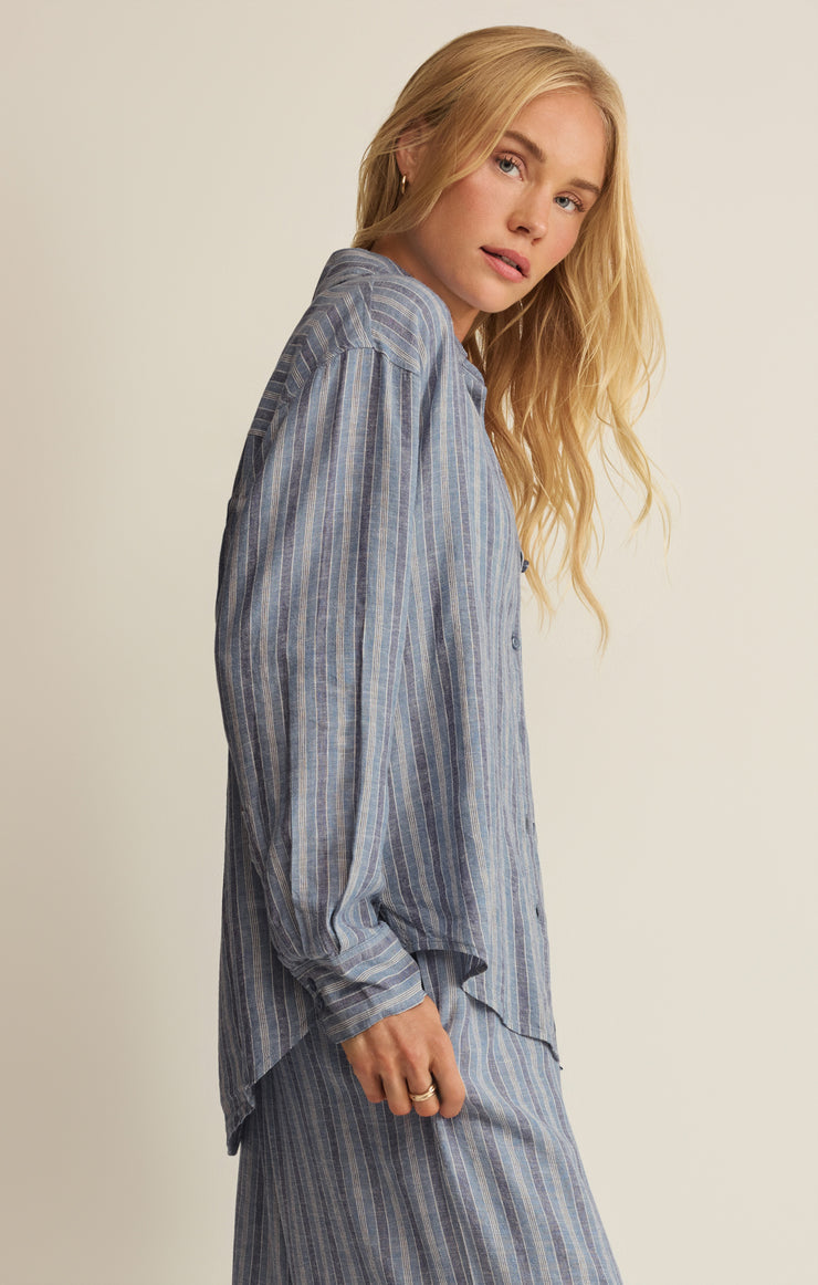 The Perfect Striped Button Up-Tops-Vixen Collection, Day Spa and Women's Boutique Located in Seattle, Washington