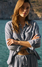 The Perfect Striped Button Up-Tops-Vixen Collection, Day Spa and Women's Boutique Located in Seattle, Washington