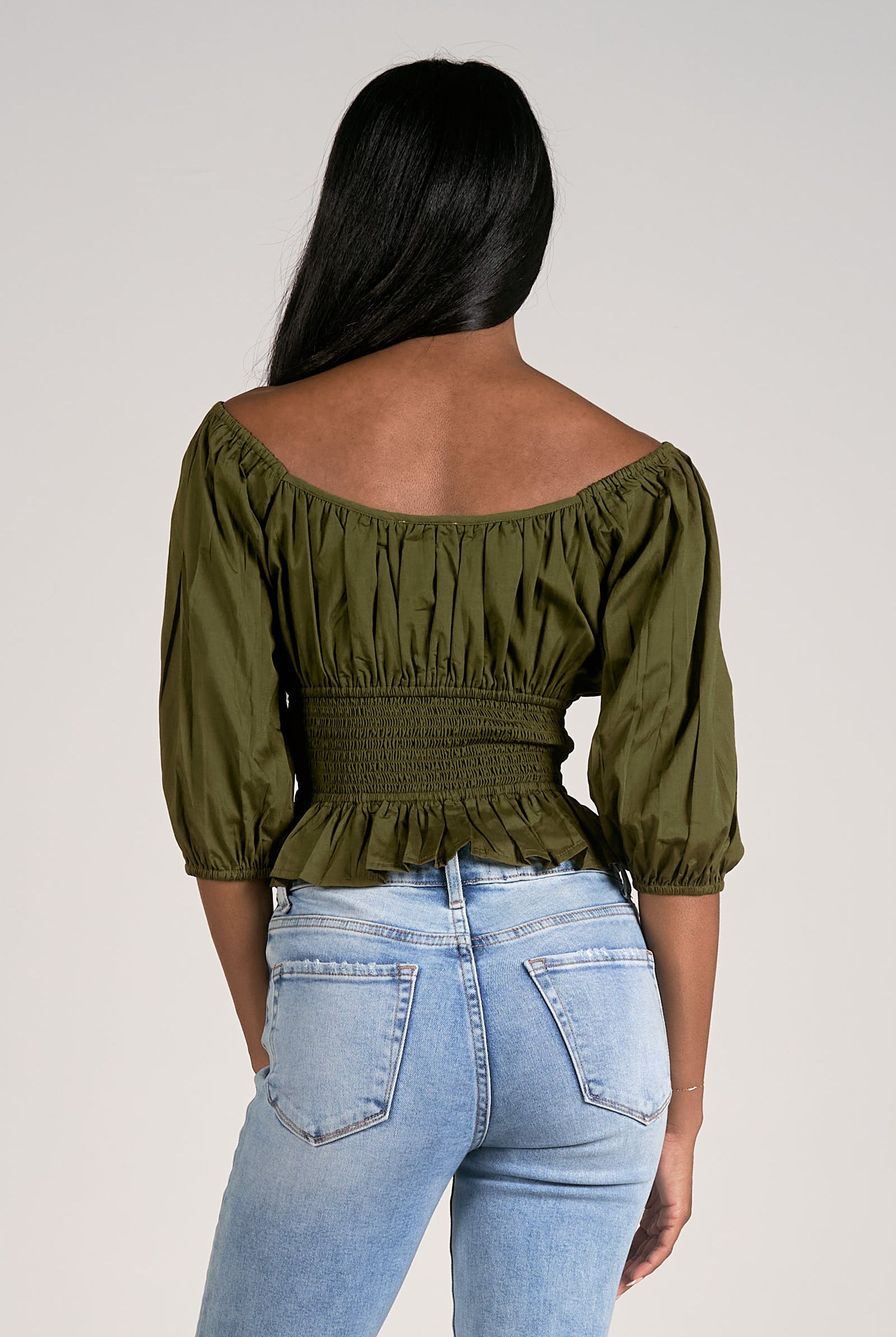 Runaway Smock Waist Top-Long Sleeves-Vixen Collection, Day Spa and Women's Boutique Located in Seattle, Washington