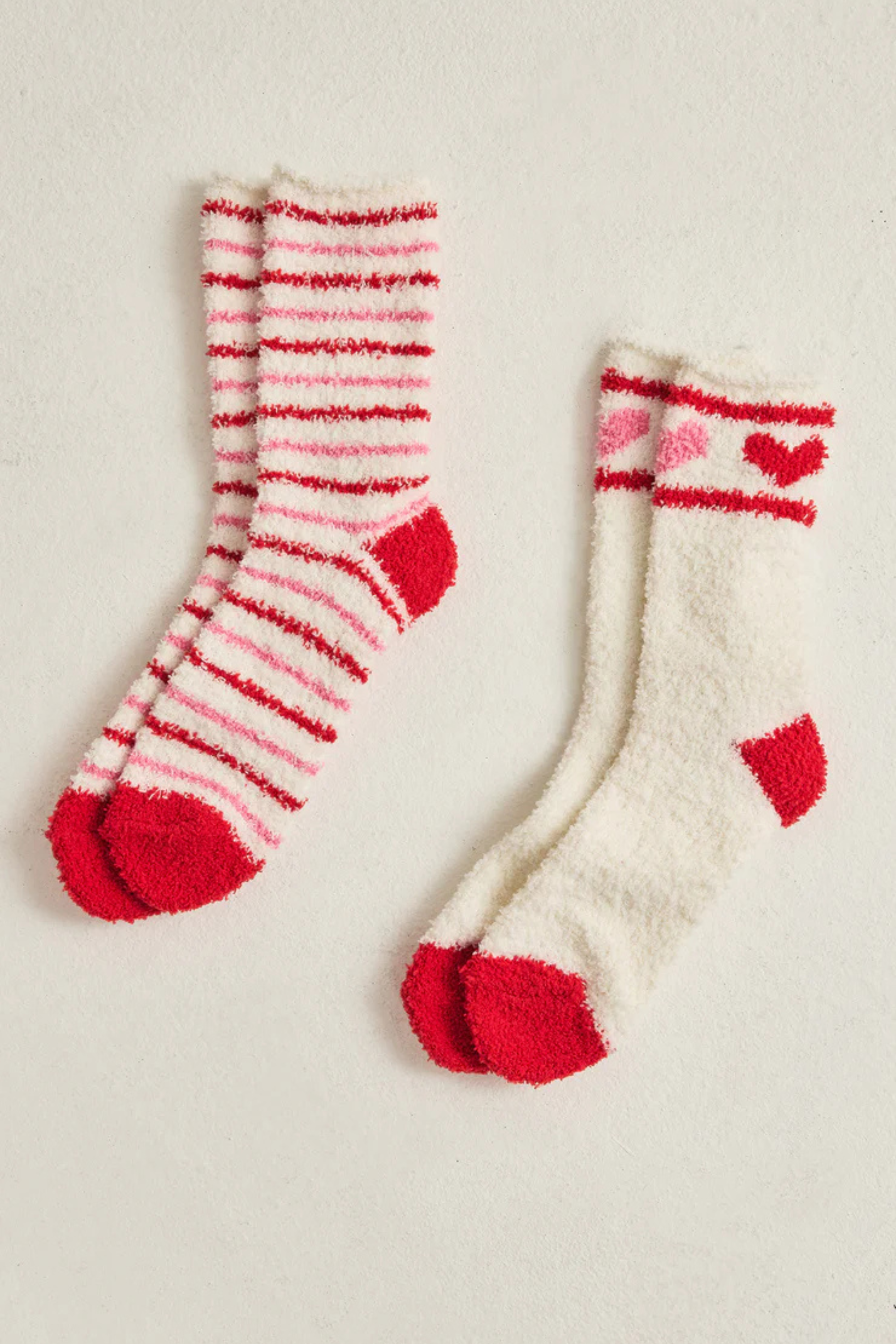 2 Pack Plush Stripe Socks-Socks-Vixen Collection, Day Spa and Women's Boutique Located in Seattle, Washington