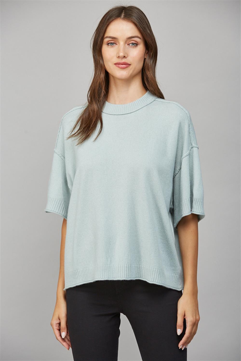 Verona Cashmere Tee-Short Sleeves-Vixen Collection, Day Spa and Women's Boutique Located in Seattle, Washington