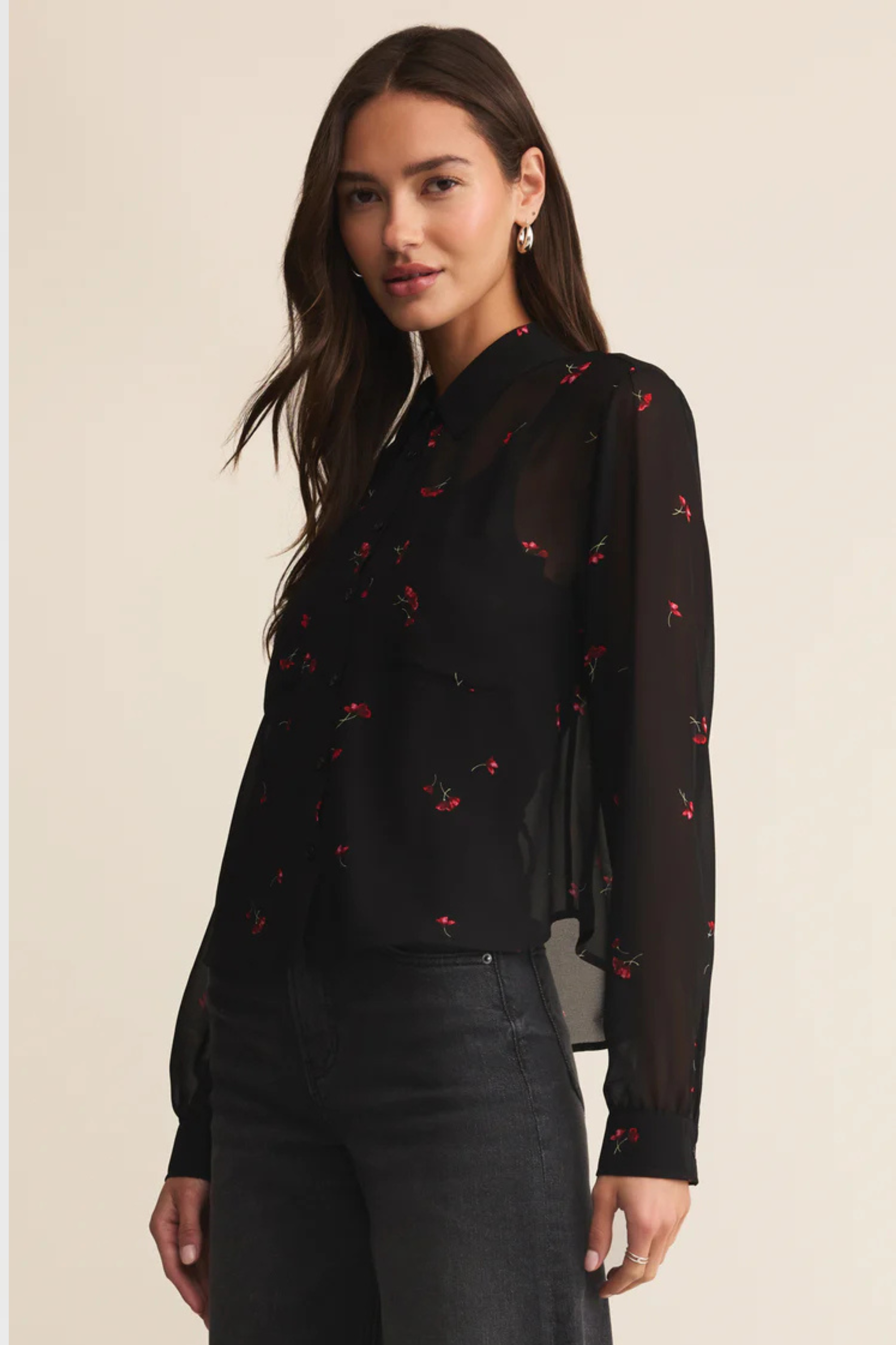 Vivienne Rio Floral Top-Long Sleeves-Vixen Collection, Day Spa and Women's Boutique Located in Seattle, Washington